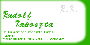 rudolf kaposzta business card